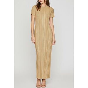 SHOW ME YOUR MUMU Valleta Knit Midi Dress, Gold Shimmer, Large